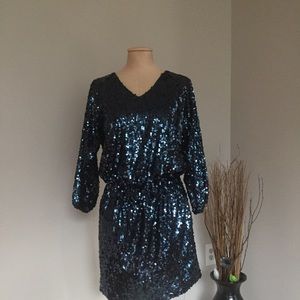 Navy sequined dress